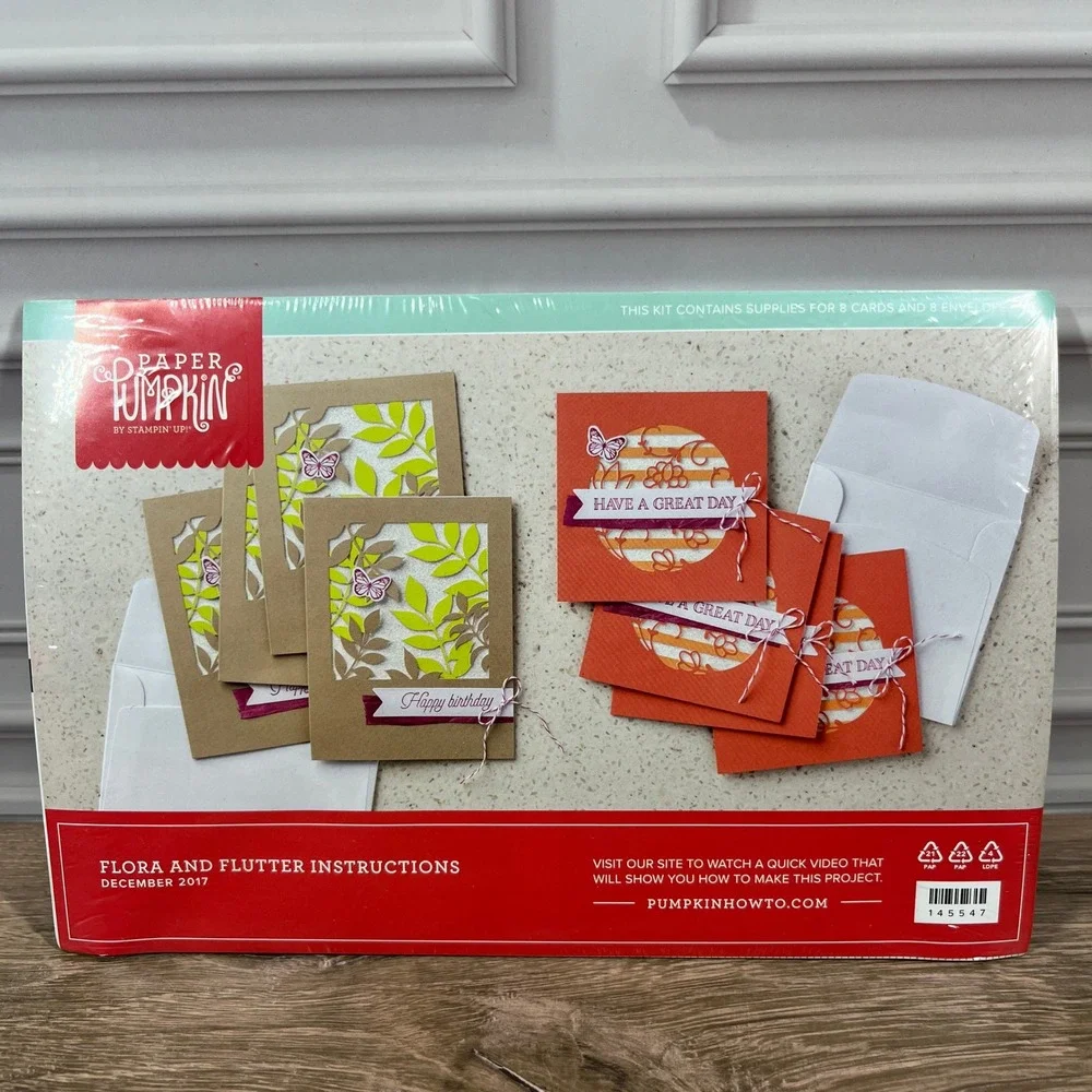 Stampin Up Paper Pumpkin Flora and Flutter Kit Dec 2017 Berry Burst Floral 8ct